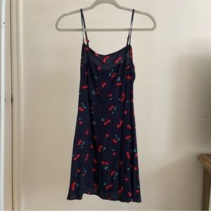 SHEIN Blue Dress with Red Cherry Print